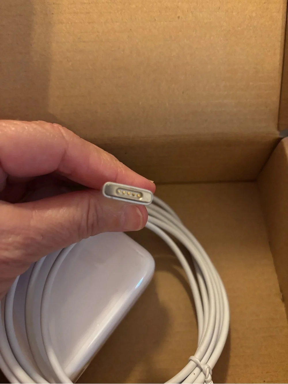 White Square Laptop Power Adapter with Magsafe-Style Connector